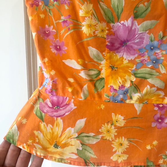 Vintage Jones New York floral tie front crop - Picture 7 of 8